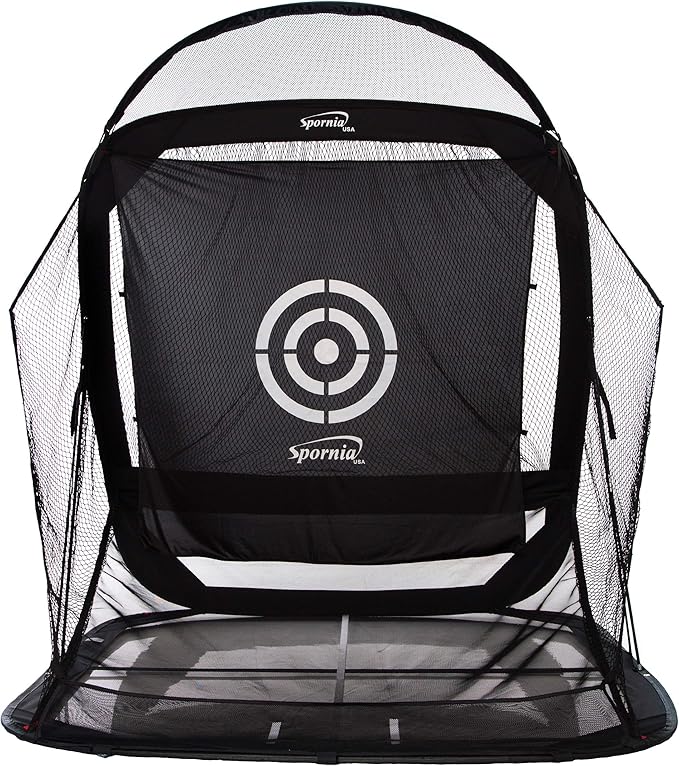 Spornia Spg-7 Golf Practice Net - Automatic Ball Return System w/Target Sheet, Two Side Barrier