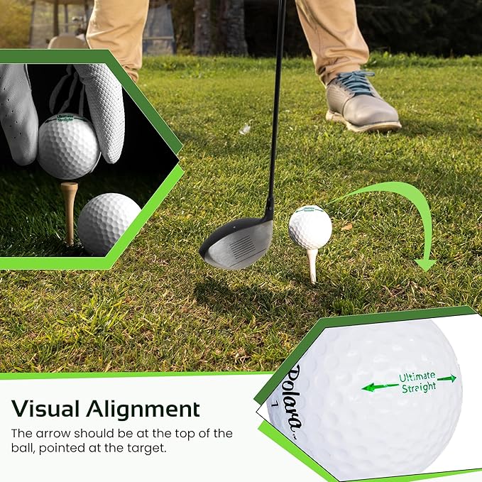 Polara Golf Self-Correcting Golf Balls – Soft Feel, Anti-Slice & Hook Correction, Exceeds USGA Limits, Dimple Pattern, High-Performance Balls for Men & Women