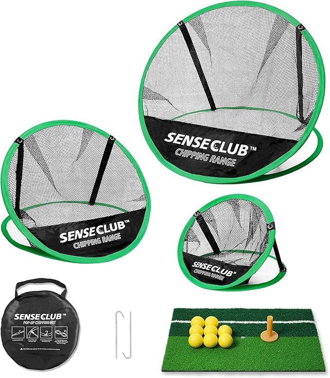Foldable Chipping Net & Floating Green, Indoor Golf Practice Chipping Target, Backyard Golf Game & Gifts