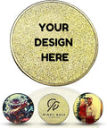Custom Coin & Golf Ball Marker - Custom Challenge Coin with Colored Picture & Logo Engraving - Personalized Tokens with Acrylic Case - Customizable Photo Token & Markers for Men and Women