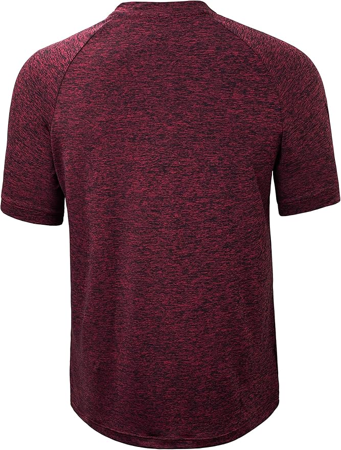 TAPULCO Mens Collarless Golf Shirts Short Sleeve Dry Fit Stretch Casual Breathable Lightweight Tshirts