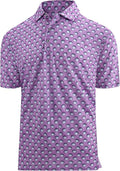 Esabel.C Golf Shirts for Men Dry Fit Performance Short Sleeve Print Moisture Wicking Collared Shirt