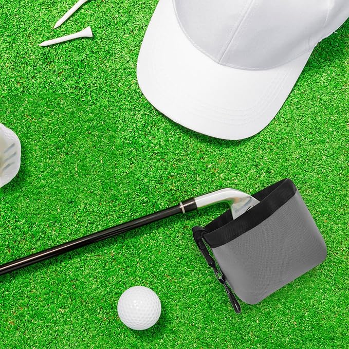 Golf Club Cleaning Pouch with Gear Clip Hook Portable Golf Ball Cleaning Bag Removable Brush Holder for Men for Women