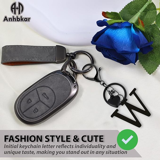 Metal Heart Alphabet Keychain for Women, Girls - Cute Initial Letter Accessories for Purse, Bag Charms and Backpack