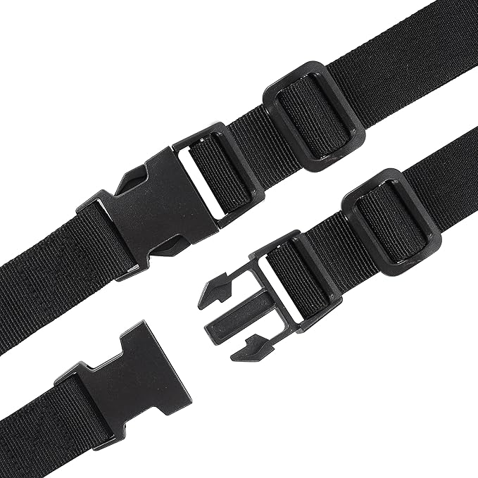 Wisdompro Luggage Strap, 2 Pack Heavy Duty Utility Straps with Quick Release Buckle, Adjustable Nylon Strap for Backpacking, Sleeping Bag Compression, Camping, Hiking - 48 inch, Black
