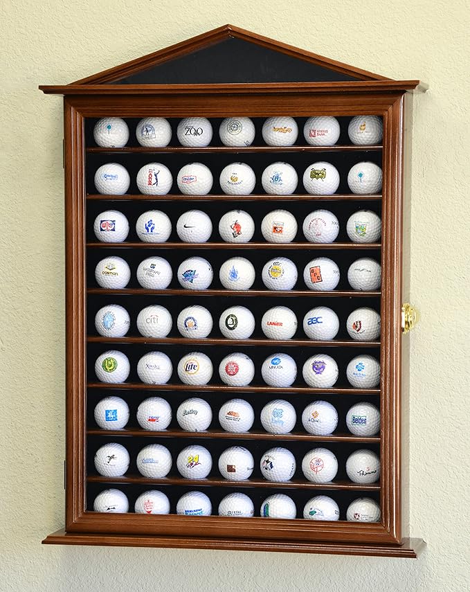 sfDisplay.com,LLC. 63 Golf Ball Designer Display Case Cabinet Wall Rack Holder w/98% UV Protection Lockable