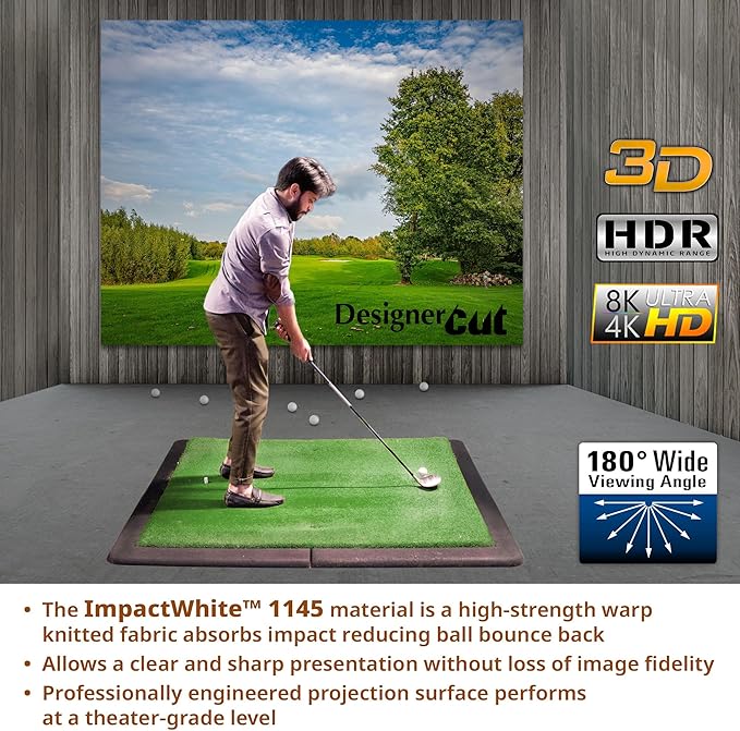 Elite Screens Designer Cut, 10'x10' ImpactWhite DIY Raw Projector Screen Material for Golf/Multi-Sport Simulation, Folded Packing RM-10X10-IPW1145