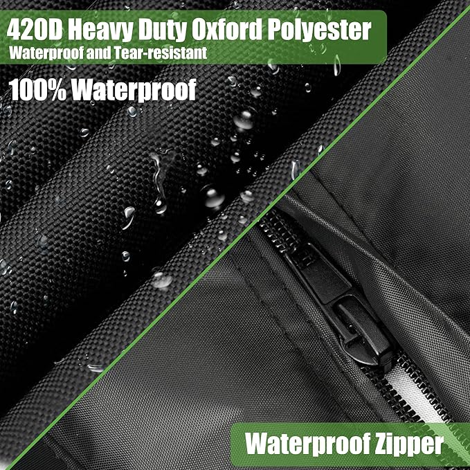 10L0L 4/4+2 Passenger Golf Cart Cover Fits for Yamaha EZGO Club Car,Waterproof 420D Oxford Fabric,Windproof Golf Cart Covers with 3 Zippers