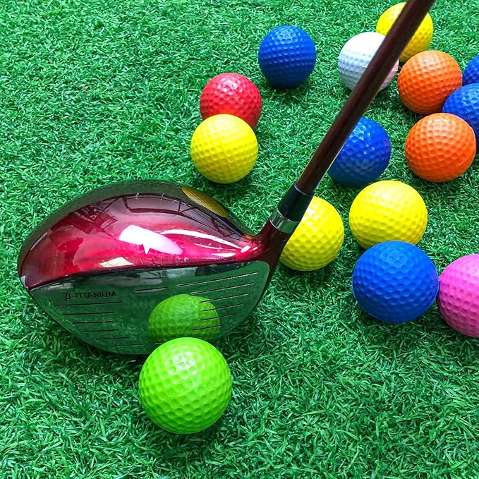 KOFULL Foam Golf Practice Balls, 24/50 Pack Realistic Feel and Limited Flight Training Balls for Indoor or Outdoor, Soft Practice Golf Balls for Backyard