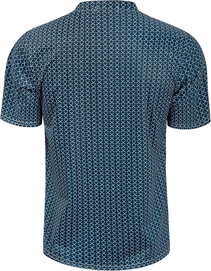 TAPULCO Mens Collarless Golf Shirts Short Sleeve Dry Fit Stretch Casual Breathable Lightweight Tshirts