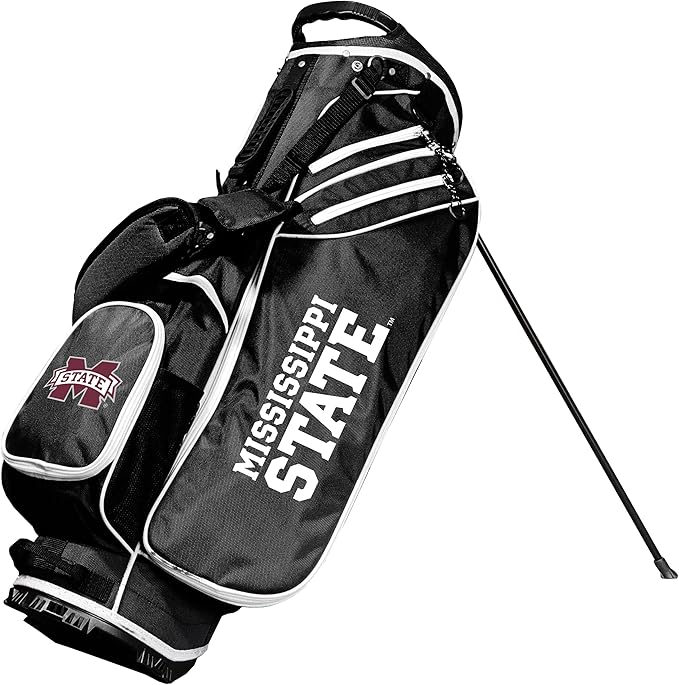 Team Golf NCAA Birdie Stand Golf Bag, Lightweight, 14-Way Club Divider, Spring Action Stand, Insulated Cooler Pocket, Hook-and-Loop Fastener Glove and Umbrella Holder & Padded Handles