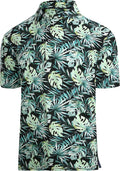 Esabel.C Golf Shirts for Men Dry Fit Performance Short Sleeve Print Moisture Wicking Collared Shirt