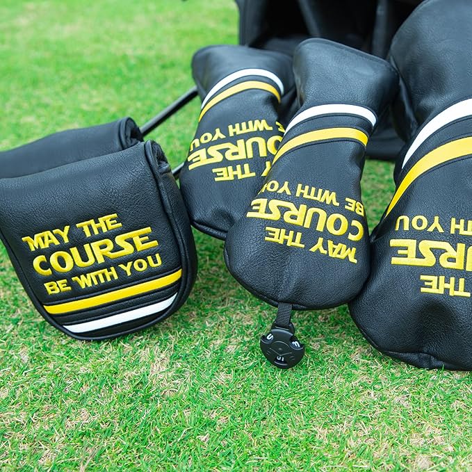 Golf Mallet Putter Cover, May The Course Be with You Magnetic Closure Premium Leather Headcovers Golf Mallet Putter Cover Fits for Golf OZ1 MEZZ 1 MEZZ1 MAX Putter