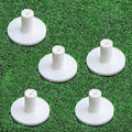 FINGER TEN Golf Rubber Tee Driving Range Value 5 Pack for Indoor Outdoor Practice Mat, Tee Adaptor Size 1.5’’ 2.0’’White Black Tee Holder Set for Hitting Mats