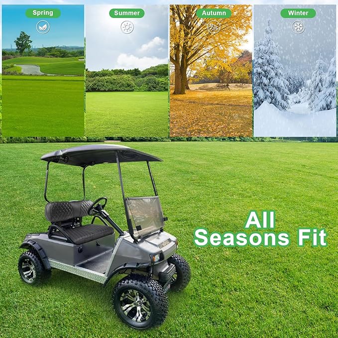 Club Car DS 2000.5-Up Seat Covers, Golf Cart Seat Covers for Club Car DS OEM Ordinary Seat, Front Seat Cover with Concave and Convex Design, Thick Vinyl Leather Comfortable