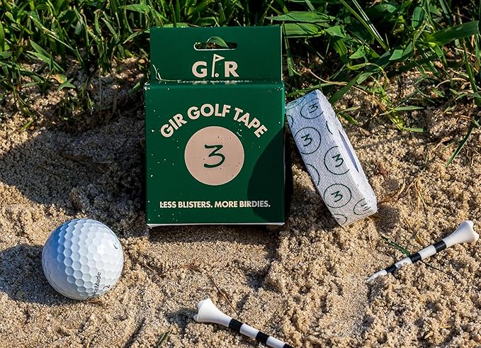 Golf Blister Tape - 2 Pack for Protection Against Blisters & Hot Spots on Hands & Fingers, Flexible, Waterproof, Pre-Cut Golf Finger Tape, Sports Athletic Tape, 4 Way Stretch