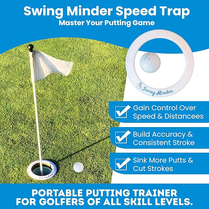 Swing Minder Speed Trap Putting Ring – Precision Golf Putting Disc for Indoor & Outdoor Golf Putting Practice – Standard 4.25” Golf Putting Rings as Putting Target for Golfers