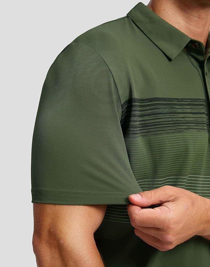 Men's Golf Shirts Dry Fit Moisture Wicking Performance Short Sleeve Collared Polo Shirts for Casual Athletic Business