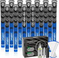 Premium Hybrid Golf Grips (13 Pack) - High Traction Rubber Golf Club Grips with Enhanced Feedback | Includes 13 Grips + 15 Tapes + 1 Rubber Vice | All-in-One Replacement Grip Kit for Golf Clubs