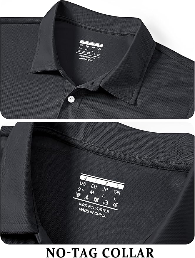 TACVASEN Mens Golf Shirt Dry Fit Mens Polo Shirts Short Sleeve Performance Golf Polos for Men with Collar Work Shirts