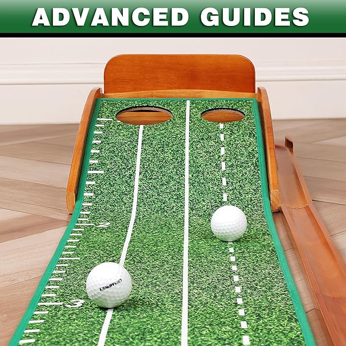 CHAMPKEY Premium Golf Putting Green Indoor with 3 Golf Putting Gates - Improves Putting Accuracy and Skill Levels Golf Putting Mat - Ideal for Indoor and Outdoor Training