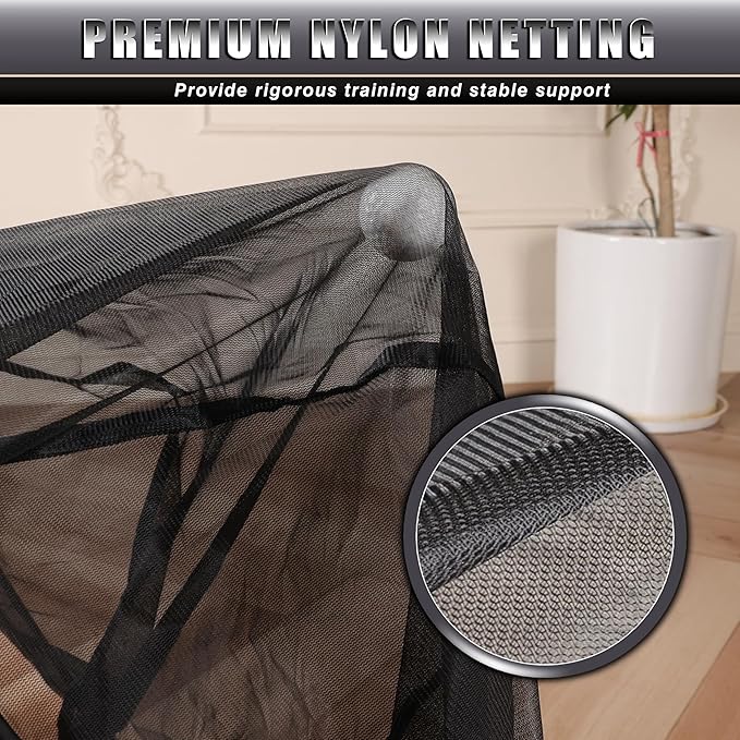 CHAMPKEY Double -Sided Golf Chipping Net with Mat and 12 Foam Balls - Professional Golf Practice Net Ideal for Indoor and Outdoor Training