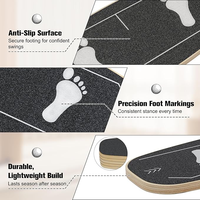 Golf Pressure Plate, Golf Weight Shift Board, Golf Swing Trainer, Improve Weight Shift, Balance & Accuracy - Golf Training Aid for Increased Power & Control, Teaching Tool for Club Practice & Drills