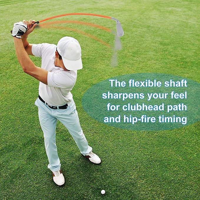 7 Iron Golf Swing Trainer Aid - Golf Training Aid Warm-Up Stick for Grip, Strength, Tempo, Flexibility Training with Real Hitting Golf Accessories for Men