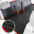 Xtreme Mats Club Car Compatible Golf Cart Mat, Full Coverage Rubber Floor Liner - Fits Club Car DS (1982-2013) and Villager (1982-2018) - Black with Red Trim