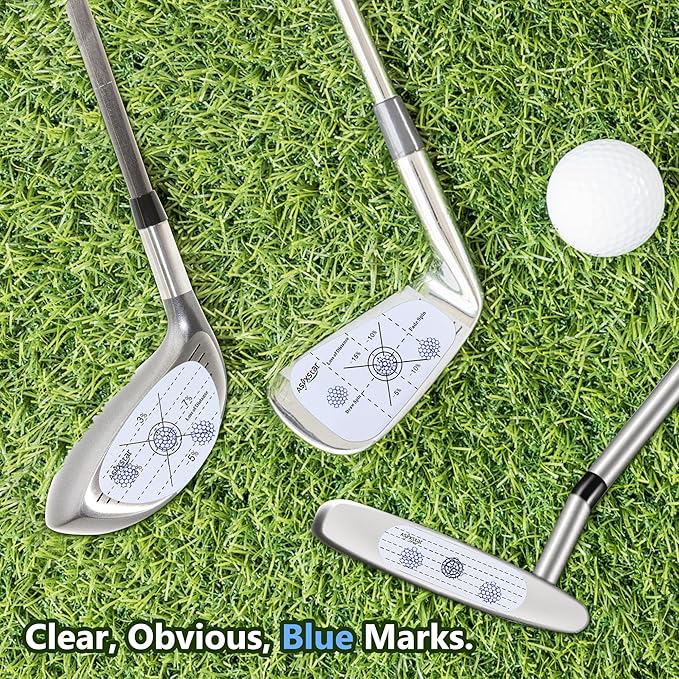 Golf Impact Tape - Golf Impact Stickers for Golf Clubs Golf Training aid,Self-Teaching Sweet Spot and Shot Consistency Analysis, Golf Club face Impact Tape for Woods Irons and Putters