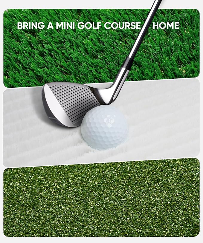 Golf Hitting Mat System Includes Bunker, Fairway and Rough Replaceable Mat, Complete Practice Equipment Indoor and Outdoor Swing Trainer Aid Accessories Gifts for Men