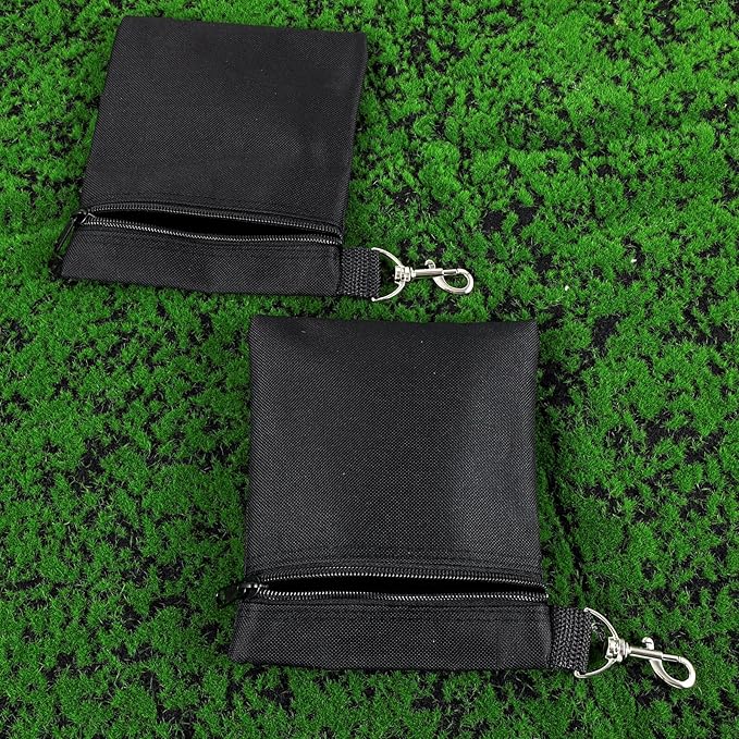Golf Tee Bags, 2pcs 6.50×5.51 Inches Zipper Golf Ball Bag with Metal Lobster Claw Clip, Bag Accessories for Men Women, Small Zipper Pouch for Valuables & Golfs Accessories