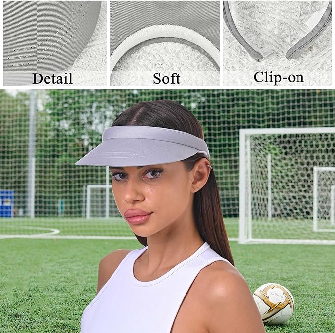 3 Pack Sports Sun Visor Hat Women Men Adjustable Clip On Visors Outdoor Golf Beach Cap