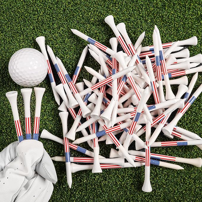 Amy Sport Golf Tees Western Birch Wood 5X More Durable 5X Stronger Value 50 Pack 1 1/2 2 3/4 3 1/4 Inch, Reduce Friction Wooden Long-Lasting, Spin Tall Sturdy Base for Stability