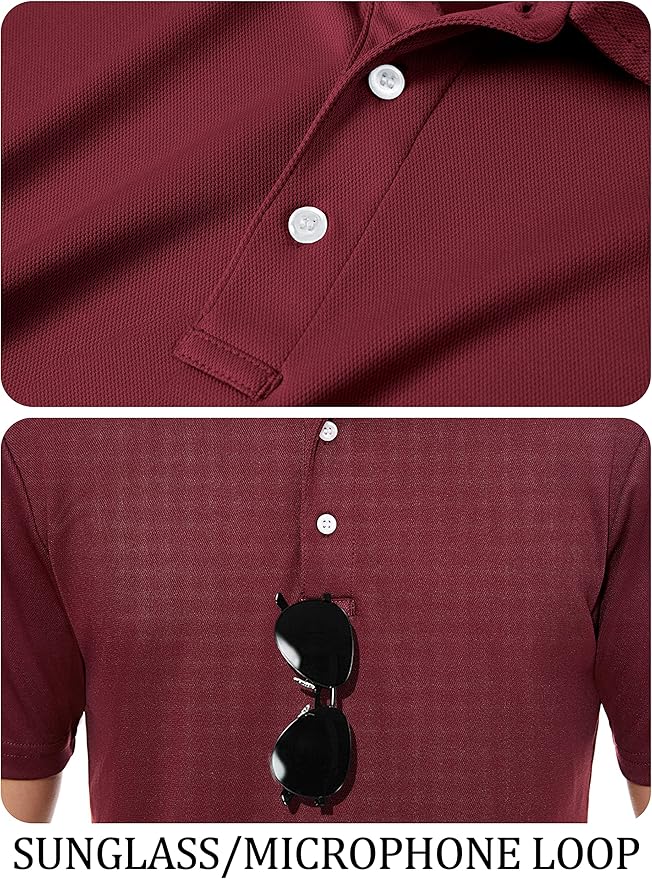 TACVASEN Mens Golf Shirt Dry Fit Mens Polo Shirts Short Sleeve Performance Golf Polos for Men with Collar Work Shirts