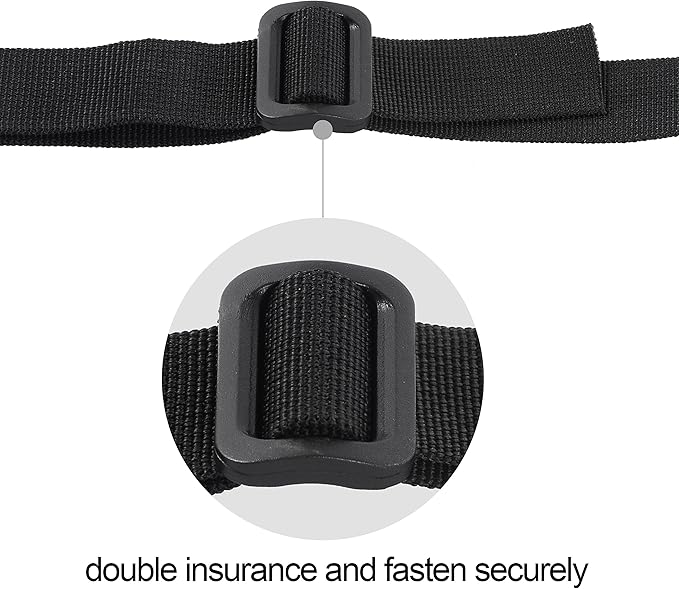 Wisdompro Luggage Strap, 2 Pack Heavy Duty Utility Straps with Quick Release Buckle, Adjustable Nylon Strap for Backpacking, Sleeping Bag Compression, Camping, Hiking - 48 inch, Black