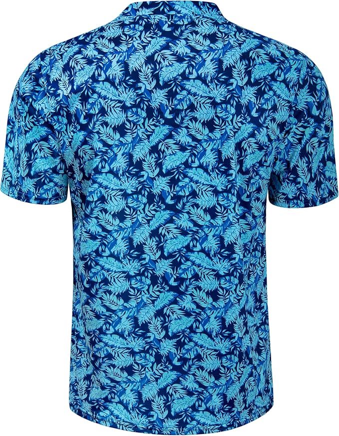 TAPULCO Mens Collarless Golf Shirts Short Sleeve Dry Fit Stretch Casual Breathable Lightweight Tshirts