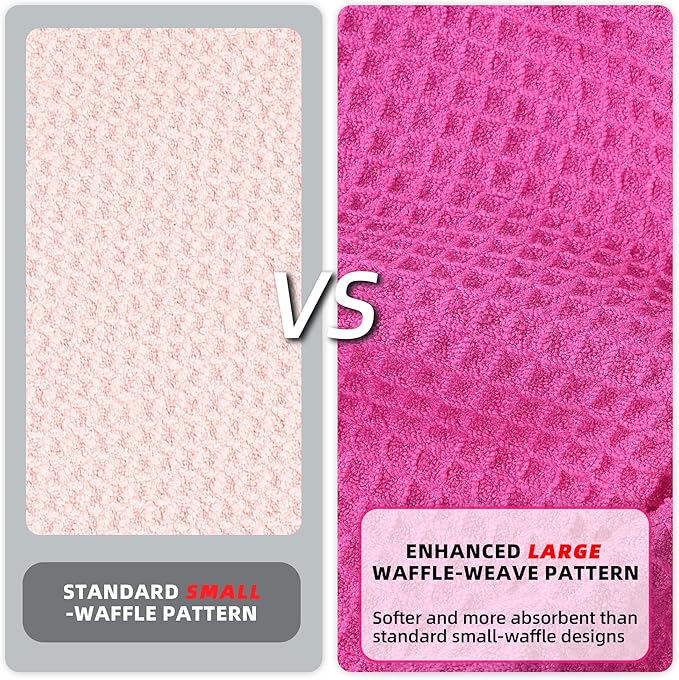 Mile High Life Premium Waffle-Weave Golf Towel | 16" X 24" | Extra Absorbent & Quick-Dry | Ultra-Soft Microfiber | Carabiner Clip | Multi-Color Options | Golf Accessory for Men & Women, Pink C