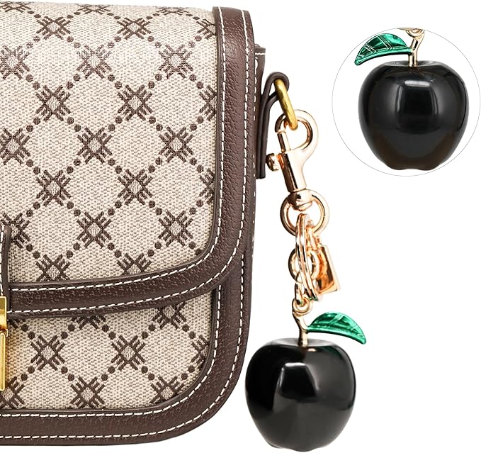 Cherry Bag Charm for Handbag, Big-Apple Strawberry Fruit Bag Charm Cherry Car Accessories KeyChain