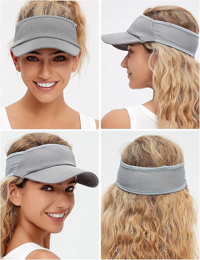 Sport Sun-Visor Hat Men Women Summer UV Protection, Lightweight Cooling Golf Running Tennis Sweat-Band Cap