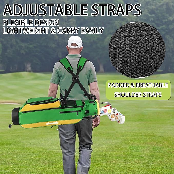 Golf Stand Bag,Lightweight Small Golf Bag,Medium Golf Carry Bag, 2-3Way Divider Men and Women with Adjustable Shoulder Strap Multiple Pockets with Golf Putter Covers