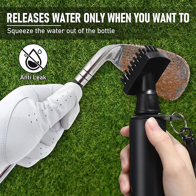 2 Pack Club Cleaner Groove Tube Golf Brush With Leakproof Reservoir, Squeeze Bottle for Easy Cleaning, 7 Inches Tall