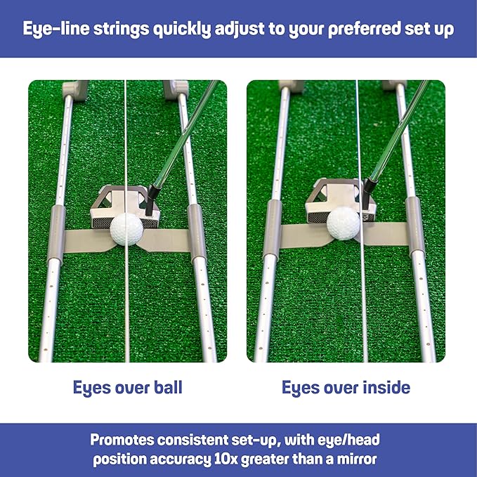 Golf Putting Trainer: Pur Truth Replaces 8 Most Used Golf Putting Aids - Premium Mastery System - Perfect Eyeline Accuracy, Stroke Path, Length and Arc. Precise Square Face Training.