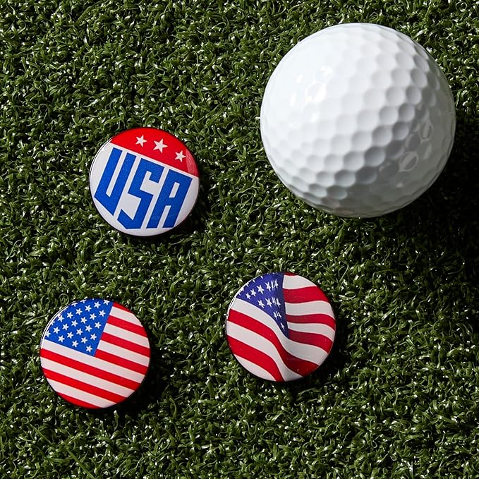 Wolf Golf Towels Golf Ball Marker Hat Clip Set | Multiple Sets to Choose from | 1 Magnetic Clip + 3 Ball Markers | Golf Accessories for Men & Women