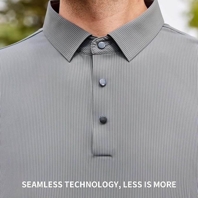 Esabel.C Golf Shirts for Men Dry Fit Performance Short Sleeve Print Moisture Wicking Collared Shirt
