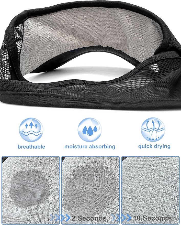 Sport Sun-Visor Hat Men Women Summer UV Protection, Lightweight Cooling Golf Running Tennis Sweat-Band Cap