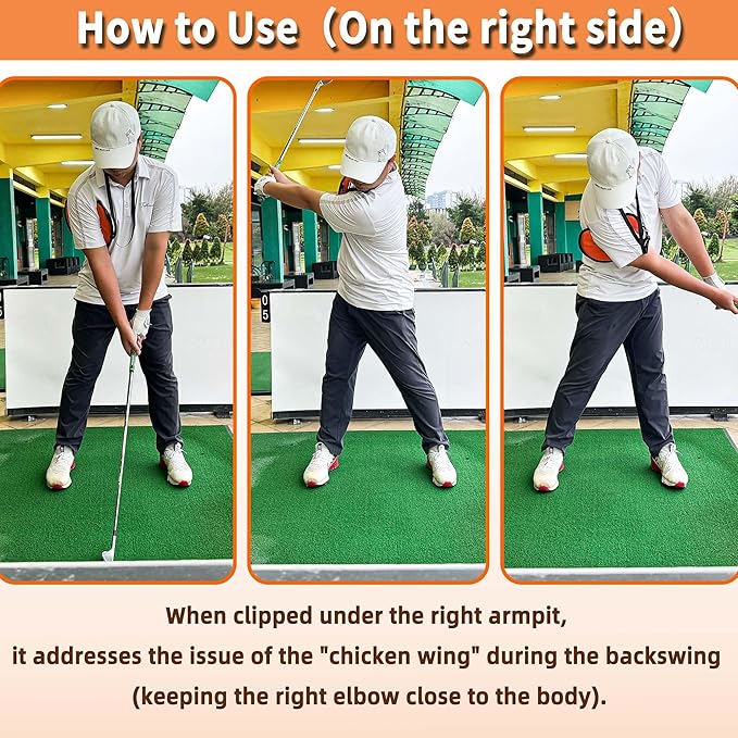 THE GOLFER STORE Golf Swing Trainer Aid Golf Swing Trainer, Portable Golf Training Aid Golf Posture Corrector Amend Chicken Wing for Beginners