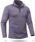 Boladeci Men's Quarter Zip Pullover Premium Fleece Lined Heather Long Sleeve Golf Shirts Midweight 1/4 Half Zip Sweatshirts