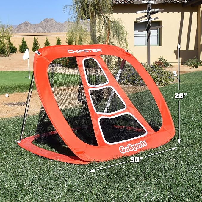 GoSports Chipster Pop-Up Golf Chipping Practice Net - Training Aid for Precision and Distance - Outdoor and Indoor Practice - Golf Gift