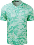 TAPULCO Mens Collarless Golf Shirts Short Sleeve Dry Fit Stretch Casual Breathable Lightweight Tshirts